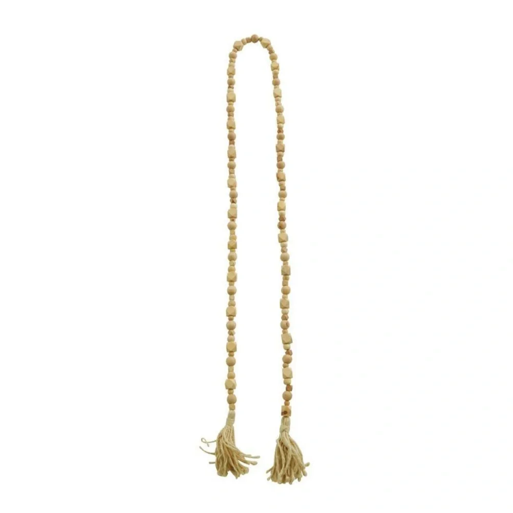 Long Mango Wood Bead Garland 80in Neutral Farmhouse Home‎ Decor New
